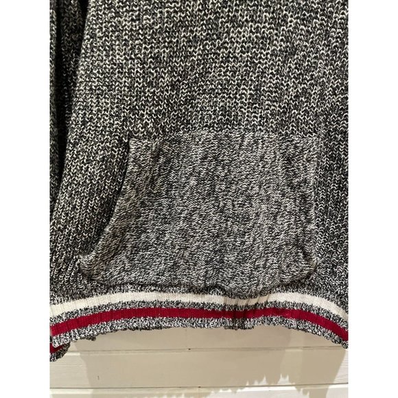 Cabin fever sweater Knit Button Hoodie Black & White red XL - Picture 3 of 10